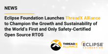 Image for 
<span>The Eclipse Foundation Launches ThreadX Alliance to Champion the Growth and Sustainability of the World’s First and Only Safety-Certified Open Source RTOS </span>
 News item.